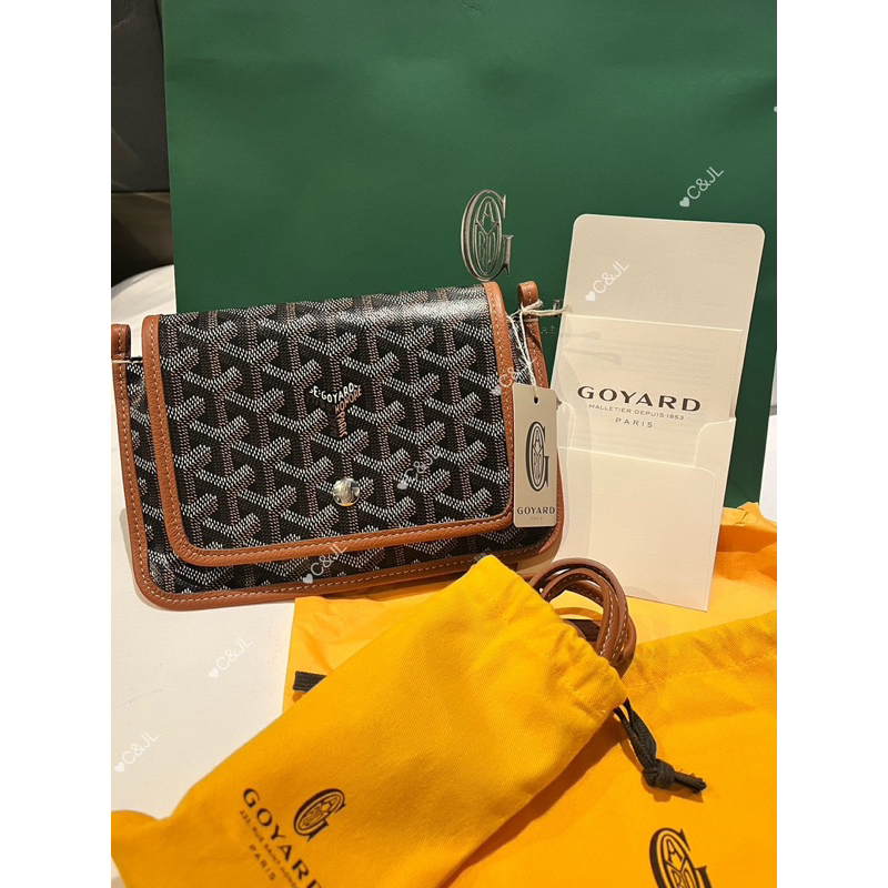 《暫售》巴黎代購 GOYARD plumet pocket wallet 黑棕色 信封包 郵差包 高雅德 情人節