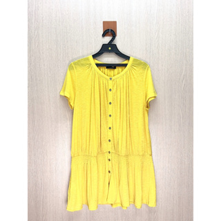 ICB 日本專櫃 黃色排釦造型洋裝
