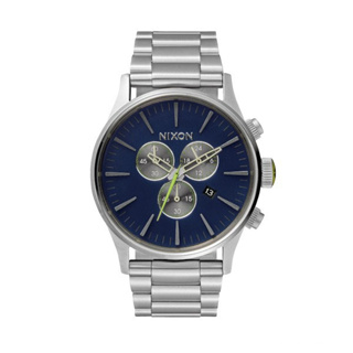 NIXON SENTRY CHRONO 海軍藍 銀錶 鋼錶帶 手錶 男錶 女錶 石英錶 A386-1981