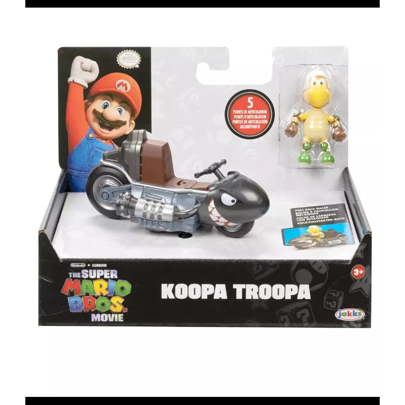 Jakks Nintendo 任天堂 超級瑪利歐 瑪利歐電影:2.5吋公仔迴力車 Koopa Troopa