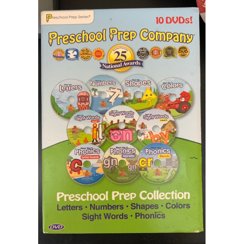 二手。正版【美國PreSchool Prep Company】幼兒美語學習DVD 10片完整版 !!