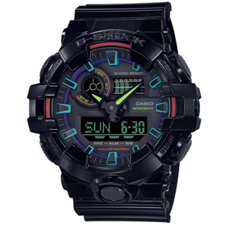 【聊聊甜甜價】CASIO G-SHOCK 虛擬彩虹雙顯腕錶 GA-700RGB-1A