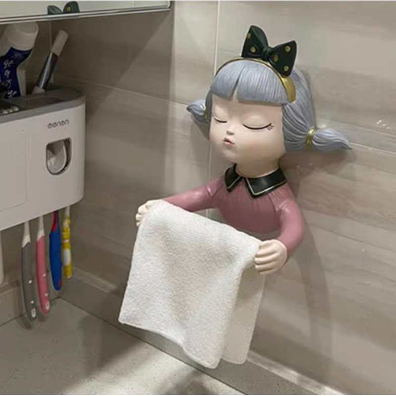 兒童可愛卡通免打孔浴室衛生紙架毛巾架