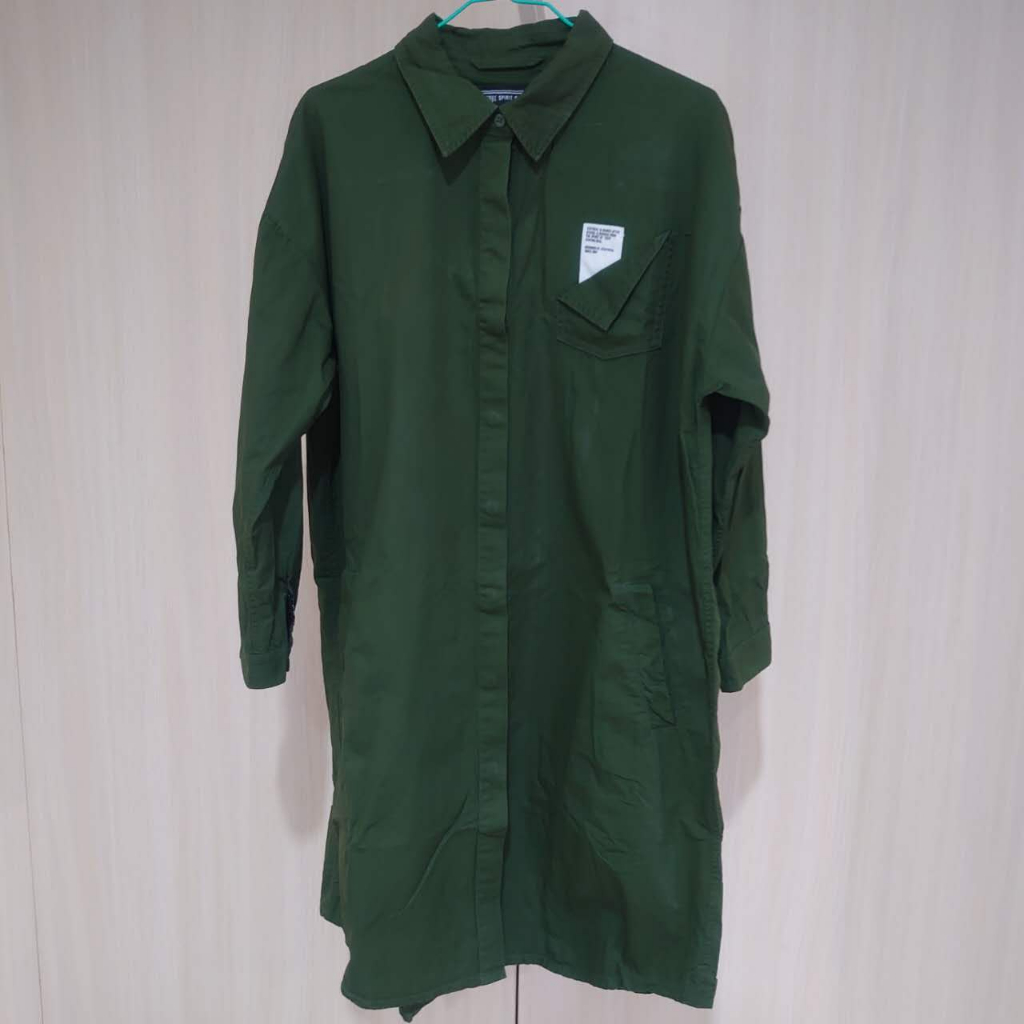 [二手衣物] Stayreal - 口袋設計感長版襯衫(軍綠F)
