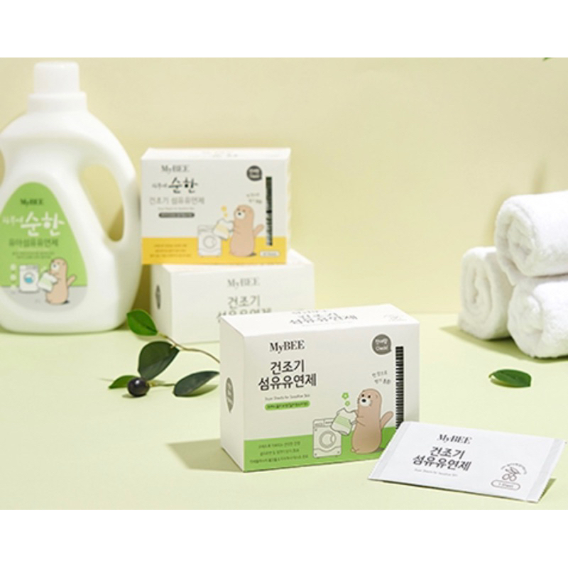 韓國🇰🇷MyBEE 香氛烘衣柔軟片 烘衣機香氛除靜電紙 嬰兒可用 2入