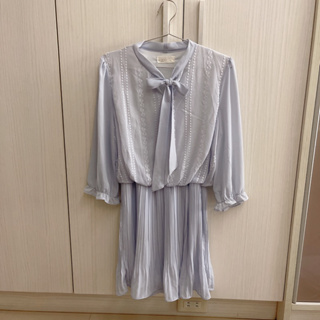 （二手衣）東京著衣 薰衣草紫蕾絲洋裝/美式洋裝/長袖洋裝/連身裙