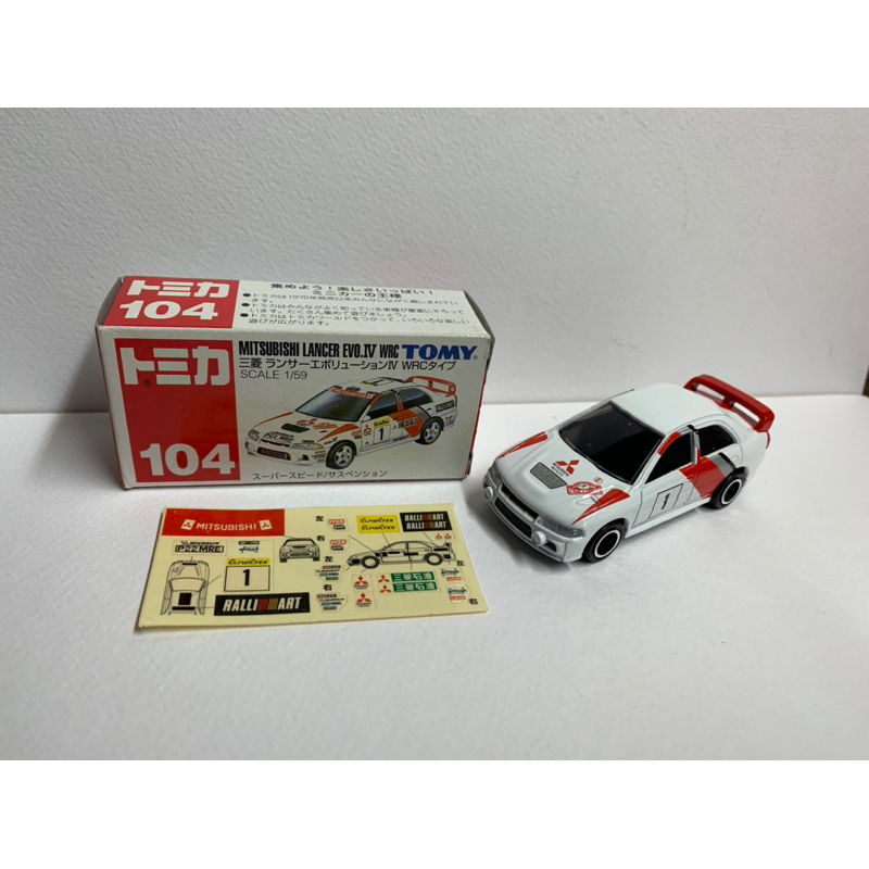 (現貨)Tomica 104-3 三菱 Lancer EVO. Ⅳ WRC(貼紙未使用)