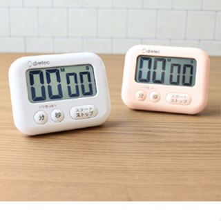 [樸樂烘焙材料]日本DRETEC大螢幕計時器 T614 **兩款顏色 粉色/白色:顏色隨機出貨**