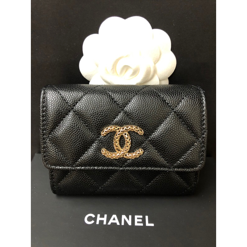 全新現貨 Chanel 23p 黑色雙層卡包
