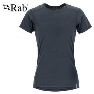 【Rab 英國】Syncrino Base Tee 羊毛混紡短袖圓領排汗衣 運動上衣 女 鯨魚灰 (QBL-31)