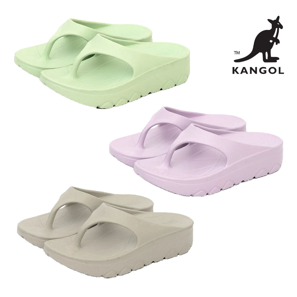 KANGOL袋鼠-女款厚底夾腳拖鞋 女鞋 多色 休閒鞋 透氣 輕量 涼鞋 AASTORE