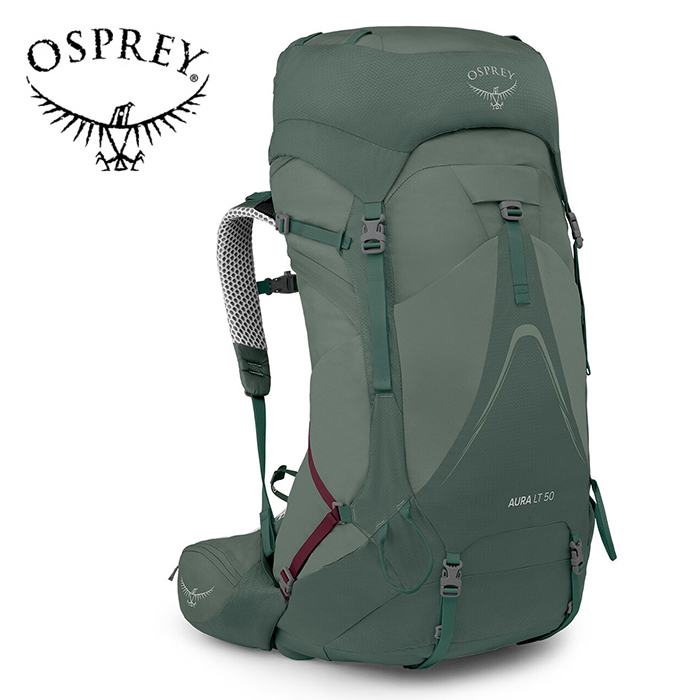 【Osprey 美國】Aura AG LT 50 網架輕量登山背包 50L 女款 春天綠｜健行背包 自助旅行背包