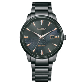 CITIZEN 星辰【BM7595-89E】PAIR系列 銀河黑金限定 光動能時尚對錶(男款)大39.2mm