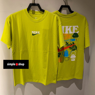 【Simple Shop】NIKE BASKETBALL 籃球短袖 運動短袖 插圖 短T 螢光綠 FN3700-335