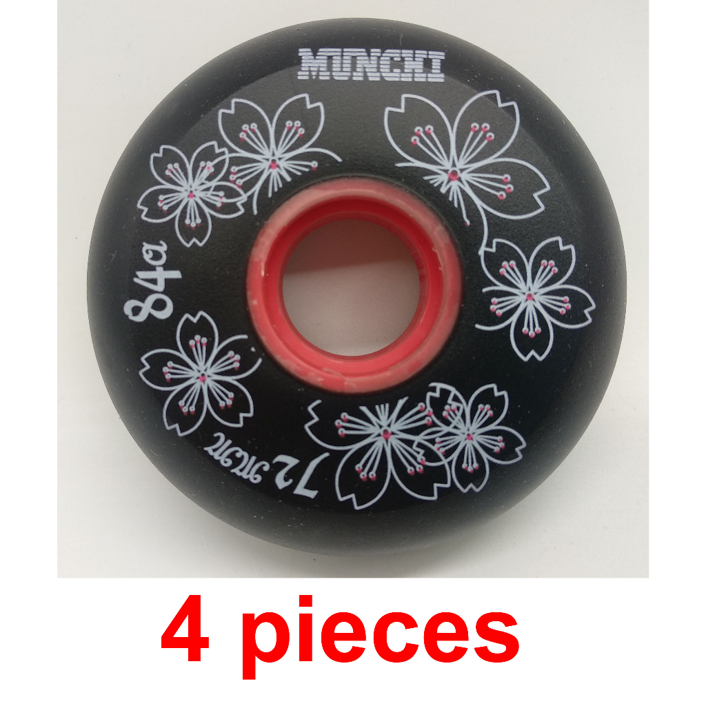 全新現貨72mm 84A直排輪子4個黑色便宜運動用品 inline skates wheels roller black