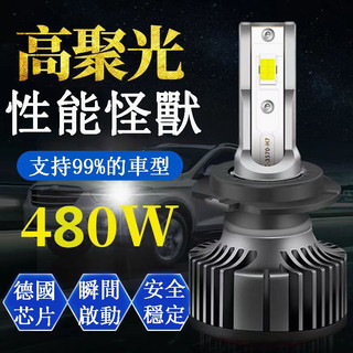 【免運+隔日到貨】汽車LED大燈 480W 遠近燈H4 H7 9005 H11前照大燈 車用頭燈 燈泡 12/24V