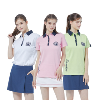 Snowbee Golf 清新氣質女性POLO衫 3色(透吸濕排汗 翻領腰身短袖上衣 高爾夫球衣 健身 爬山 戶外運動)
