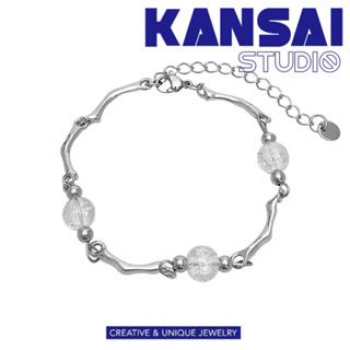 KANSAI 冰裂珠 扭曲骨節 手鏈 設計感小眾 手環 飾品