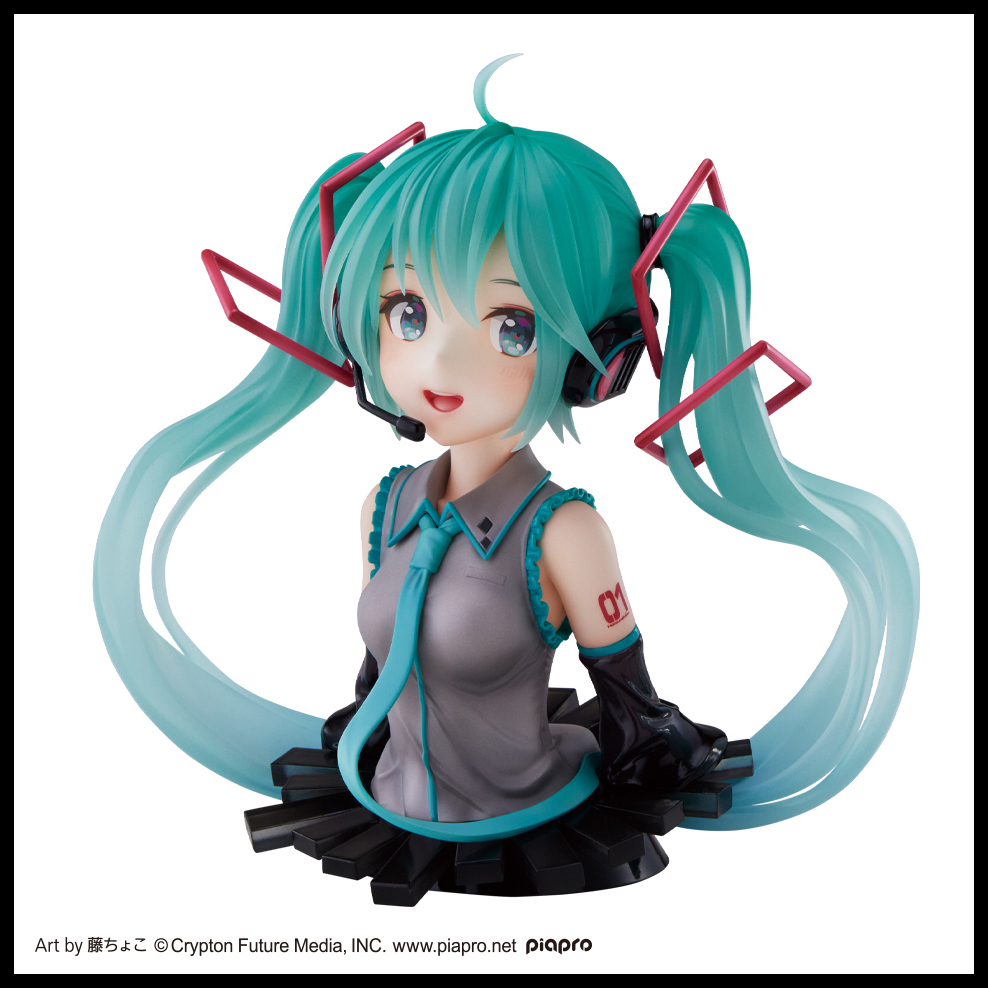 █Mine公仔█日版 TAITO 一番賞 初音未來 39之日紀念 A賞 初音 胸像 模型 PVC 藤ちょこ插畫C0595