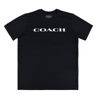 COACH ESSENTIAL 字母LOGO簡約純棉短袖T恤(男款/黑)