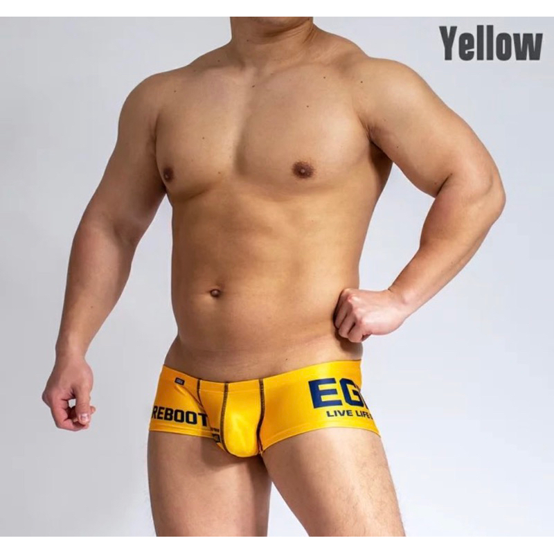 日本EGDE超低腰。（M號）REBOOT系列合身四角內褲/現貨在台，免等待。日本製（黃色/M號）