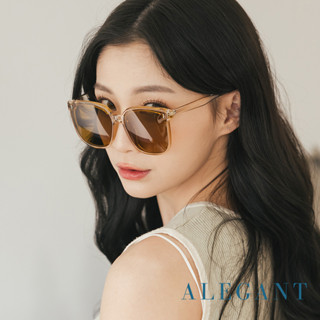 ALEGANT絲紋金街頭時尚方框輕量TR90寶麗來偏光墨鏡│UV400太陽眼鏡│晴河的日出印記