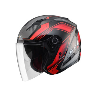 【豪新安全帽部品】SOL SO-7 SO7 星際 黑紅 彩繪 3/4罩式 內建墨片 半罩 安全帽 免運費