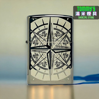🔥全館免運費🔥正品 美國 ZIPPO打火機-Compass『冒險羅盤』黑冰鏡面『型號29232』