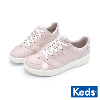 【Keds】THE COURT 復古時尚皮革運動風鞋款-淺粉 (9231W123495)