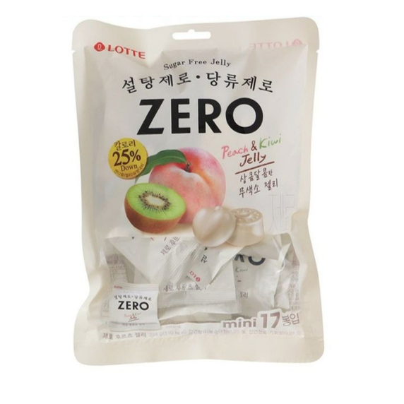 現貨在台! 韓國LOTTE樂天ZERO果凍軟糖-奇異果水蜜桃混和口味 【17入】