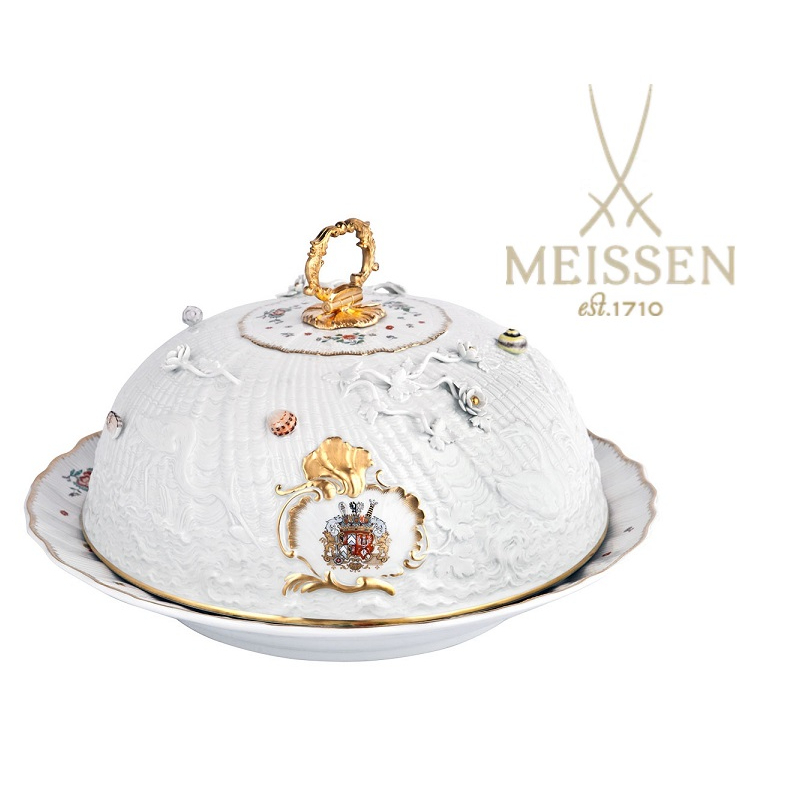 Meissen 麥森 梅森 浮雕 圓頂 金邊 限量 典藏 收藏天鵝系列 保溫蓋 餐蓋 盤蓋 擺飾 藝術品 餐具 餐盤