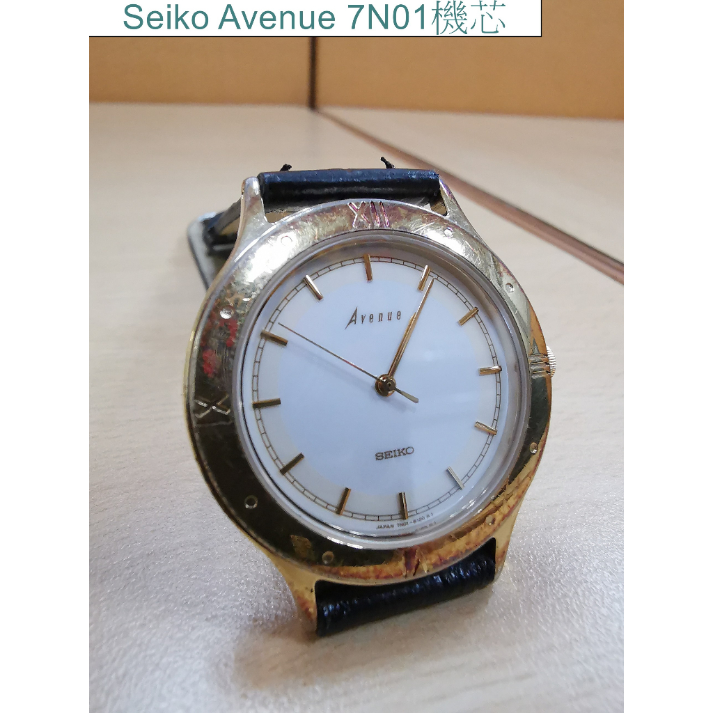 Seiko Avenue 7N01機芯 皮帶時尚錶款二手良品#87