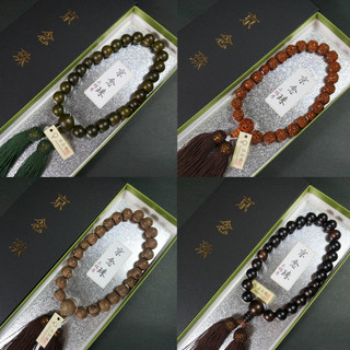 【高級品】《純原木》 日本 京都 佛珠專賣店 冥想唸經用 神明用 金剛菩提樹 鐵劍木 黑檀 綠檀 京念珠 念珠 佛珠