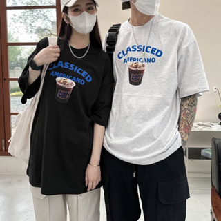 ［現貨］韓國 冰美式咖啡 ins情侶穿搭 夏天 短T 短袖 照片 質感 時尚男生 純棉