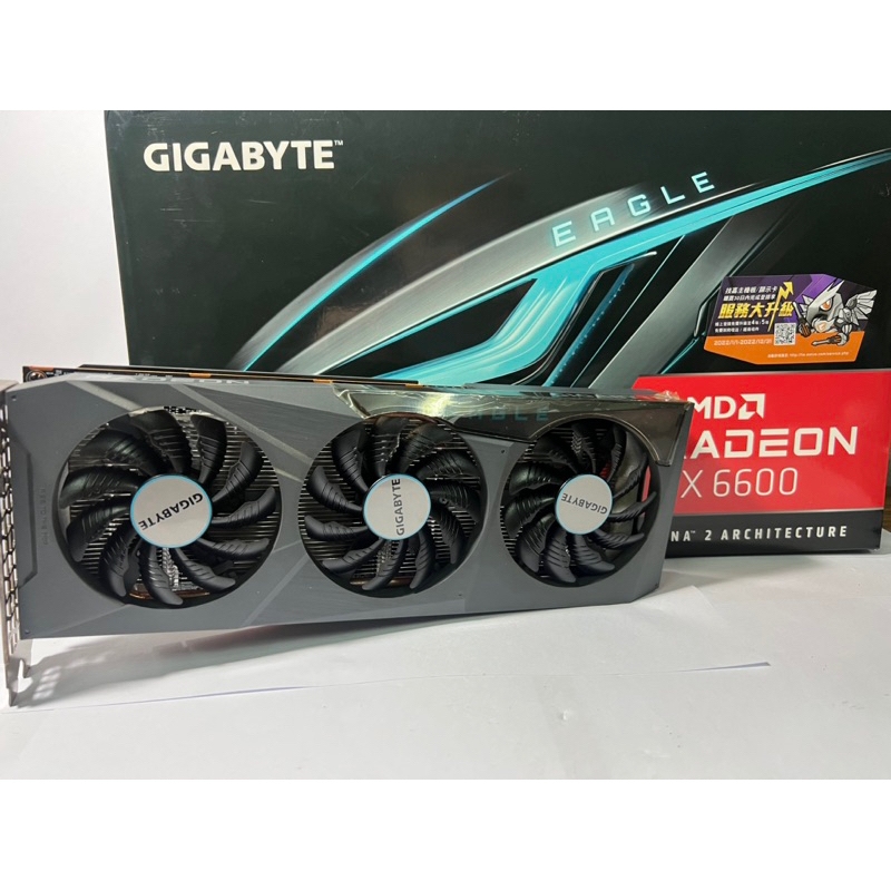 近全新 技嘉Radeon™ RX 6600 EAGLE 顯示卡/保固內 /非礦卡