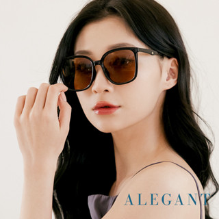 ALEGANT南柚棕復古風格輕量橢圓方框墨鏡│UV400太陽眼鏡│藝匠的年輪記憶