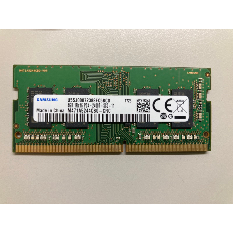 Samsung 三星 DDR4 4GB 1Rx16 PC4-2400T-SC0-11 筆電用 記憶體