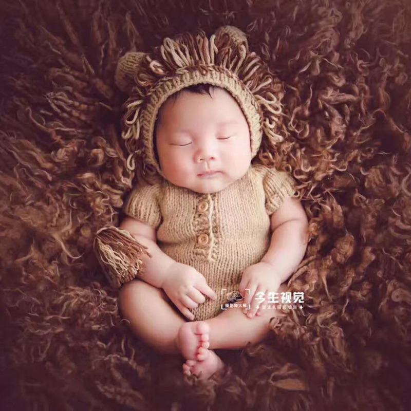 🦁️ 兒童寶寶拍照獅子造型衣 針織毛衣-攝影服裝🦁️新生兒套裝//滿月//造型服//嬰兒寫真//ʙᴀʙʏ//童裝