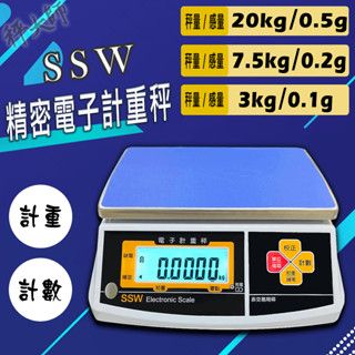 【秤大師】SSW-電子計重桌秤 白色背光LCD顯示 簡易計數 操作簡單 多種單位轉換 適用辦公/工廠/包裝/五金