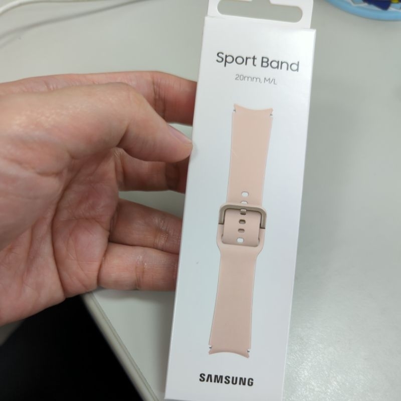 （原廠）Galaxy Watch5 系列彈性運動錶帶 M / L雲霧粉