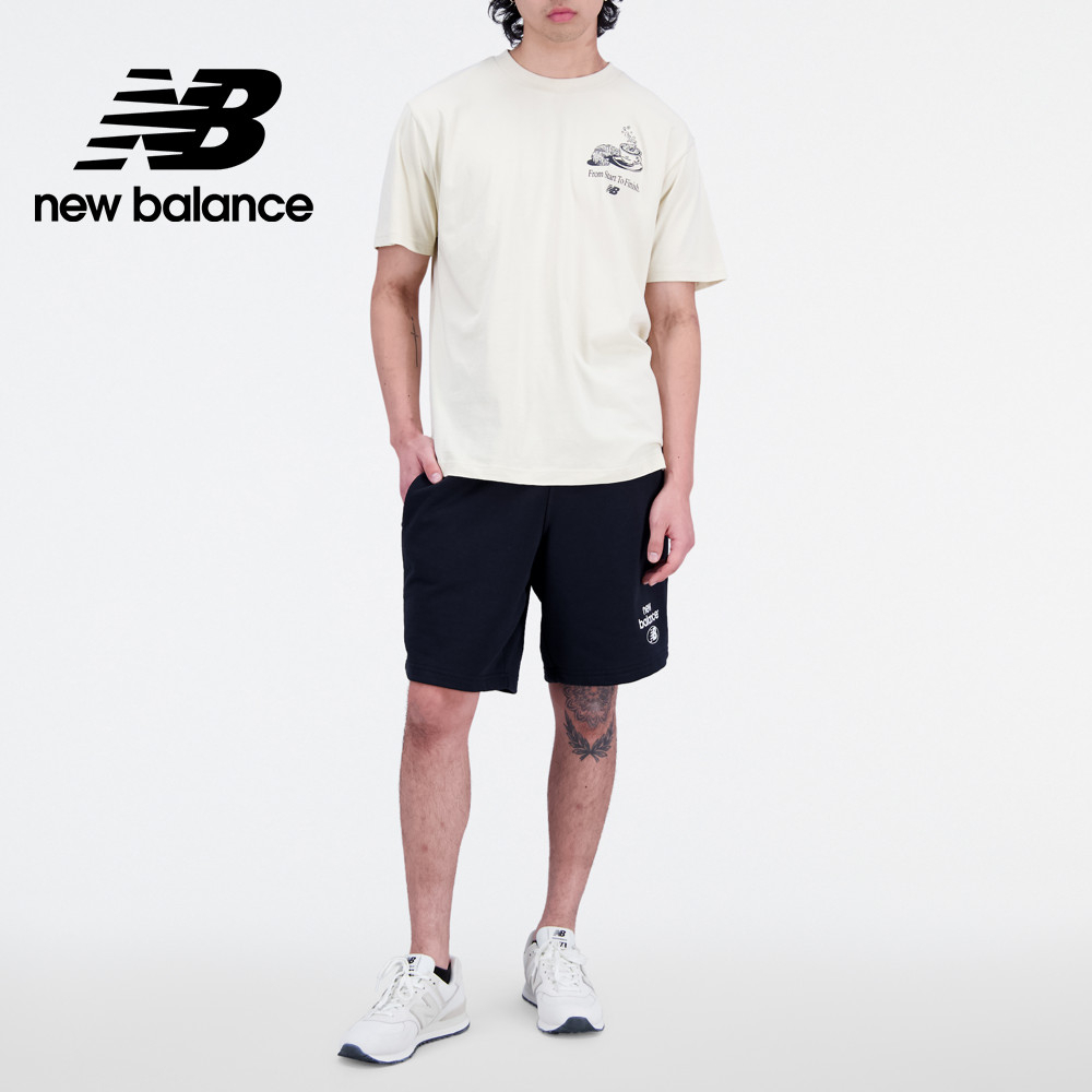 【New Balance】 NB 腰鬆緊抽繩短褲_男性_黑色_AMS31520BK