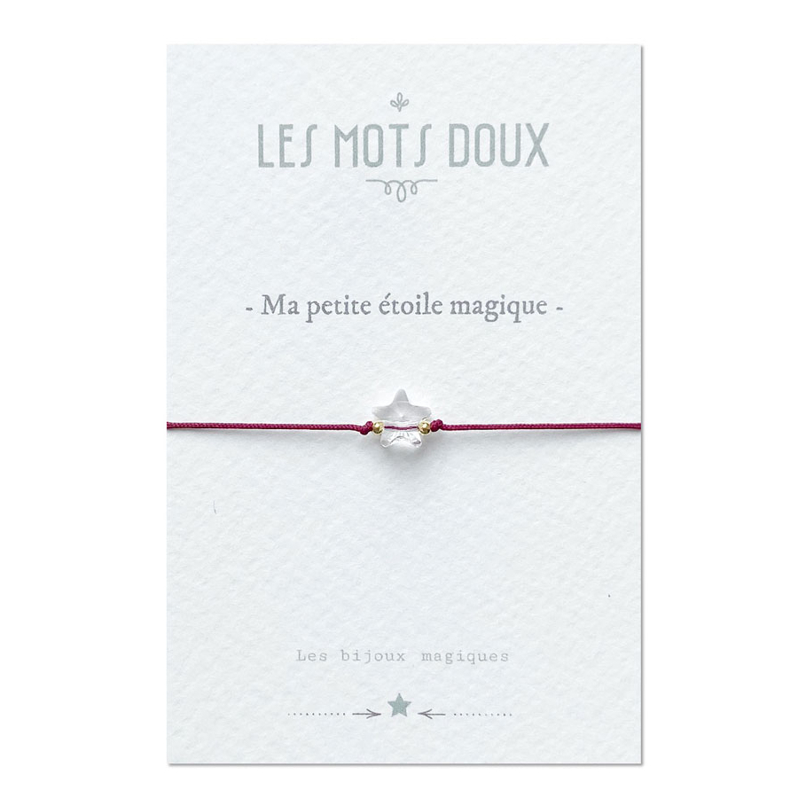 Les Mots Doux 法國手工 etoile magique 可調整防水手環手鍊(酒紅色)
