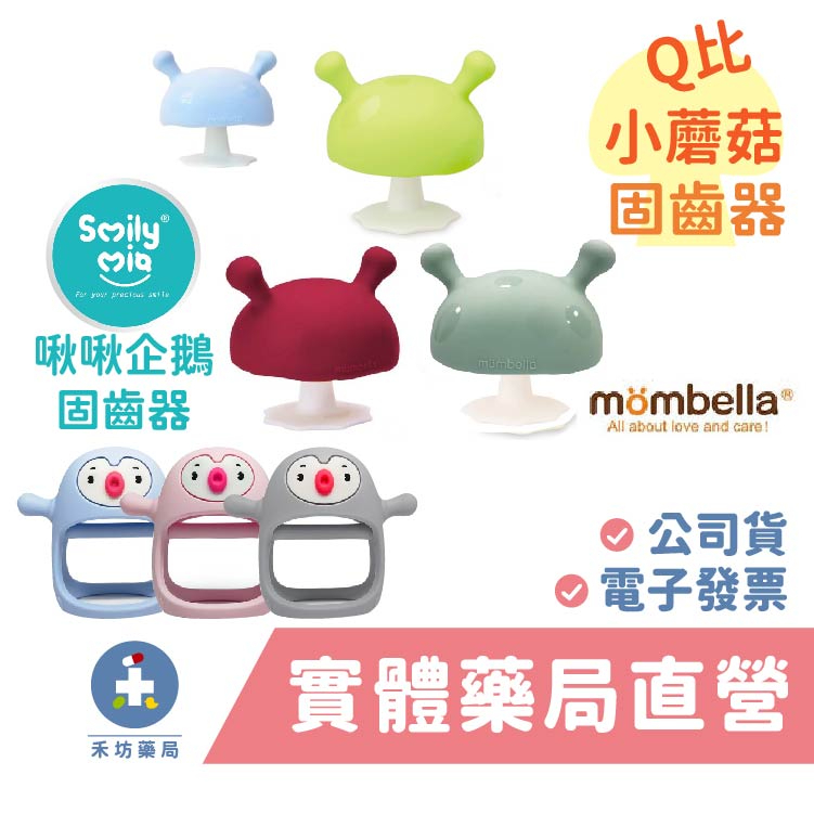 英國 Mombella Q比小蘑菇固齒器(綠/橘/黃/鋼鐵綠/粉) 蘑菇 固齒器 禾坊藥局親子館