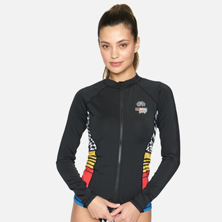 HURLEY｜女 NASCAR ZIP FRONT LS RASHGUARD 拉鍊防磨衣