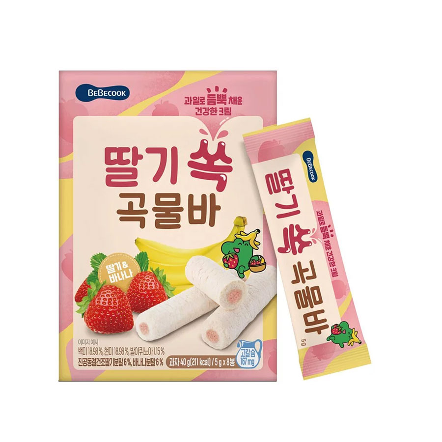 韓國【BEBECOOK】寶膳 12m+ 幼兒水果酥酥捲 - 草莓香蕉 (40g)