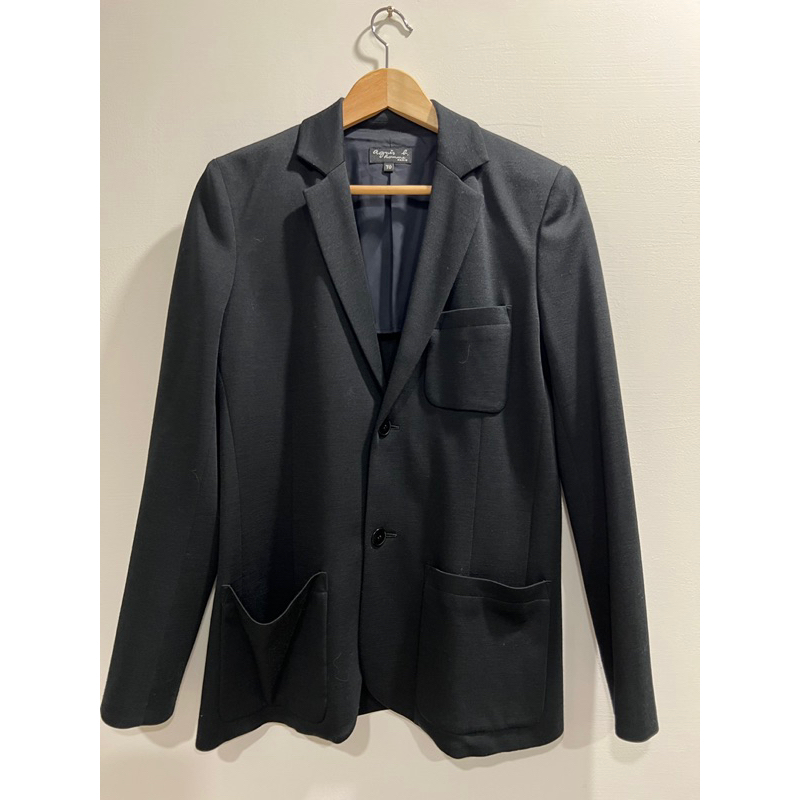 日本製agnes b.休閒西裝半內襯黑外套