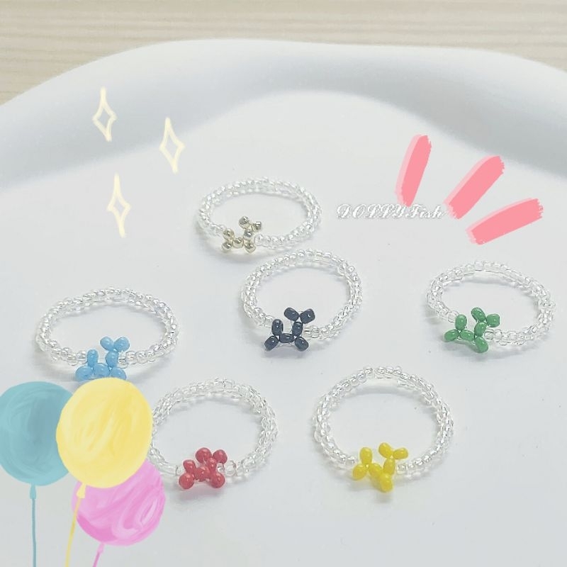𝓓𝓞𝓛𝓛𝓨𝓕𝓲𝓼𝓱 ♡︎/ mini氣球狗🎈造型串珠戒指 / 串珠 戒指 串珠飾品
