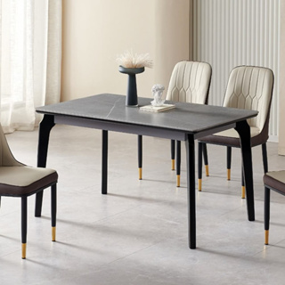 D40型4.3尺灰色岩板餐桌/餐椅(桌子 餐桌)
