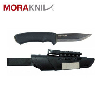 【MORAKNIV】Bushcraft Survival 高碳鋼野外求生軍用直刀 黑 內建打火石、磨刀石 11742