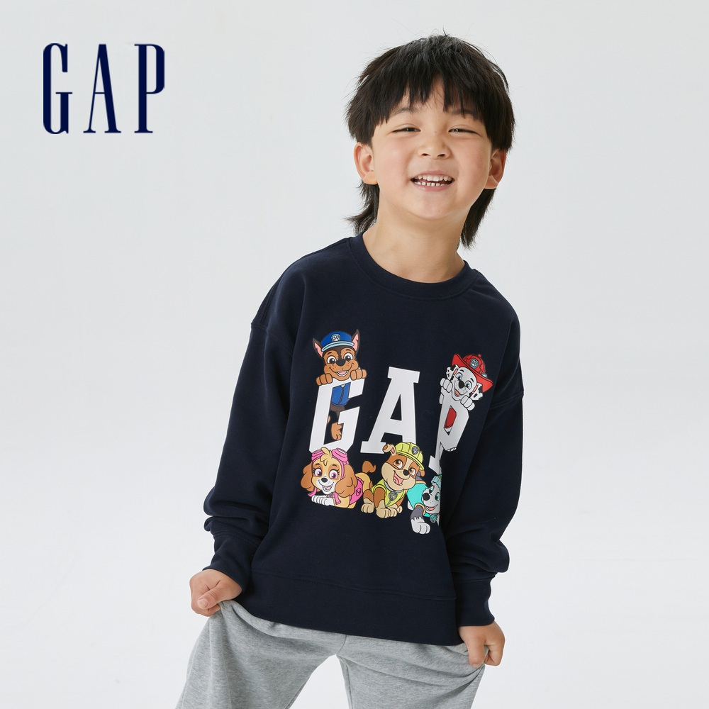 Gap 男童裝 Gap x 汪汪隊立大功聯名 Logo印花大學T-海軍藍(603177)